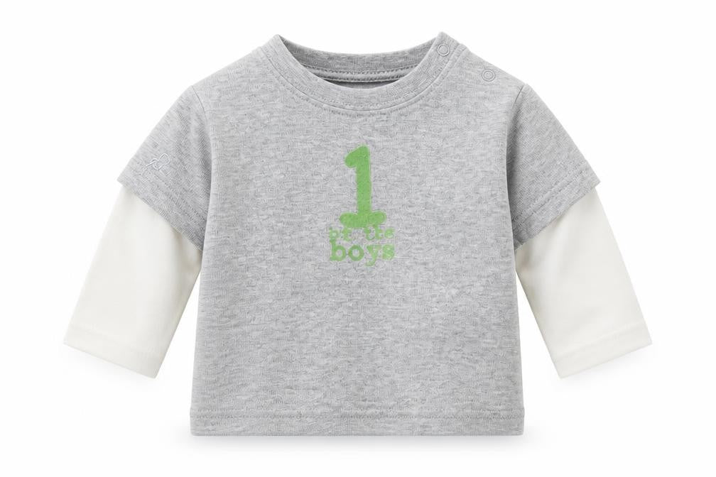Front view of Next boys’ grey basic t-shirt, size 0-3, months