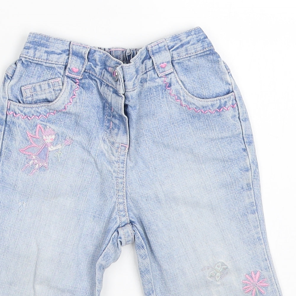NEXT Girls Blue  Denim Capri Jeans Size 6-9 Months