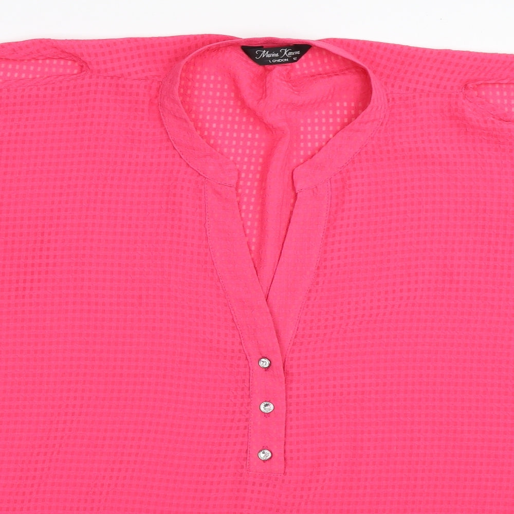 Marina Kaneva Womens Pink   Basic Blouse Size 12  - Cold shoulder