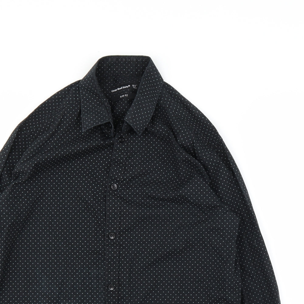 Cedar Wood State Mens Black    Button-Up Size 15