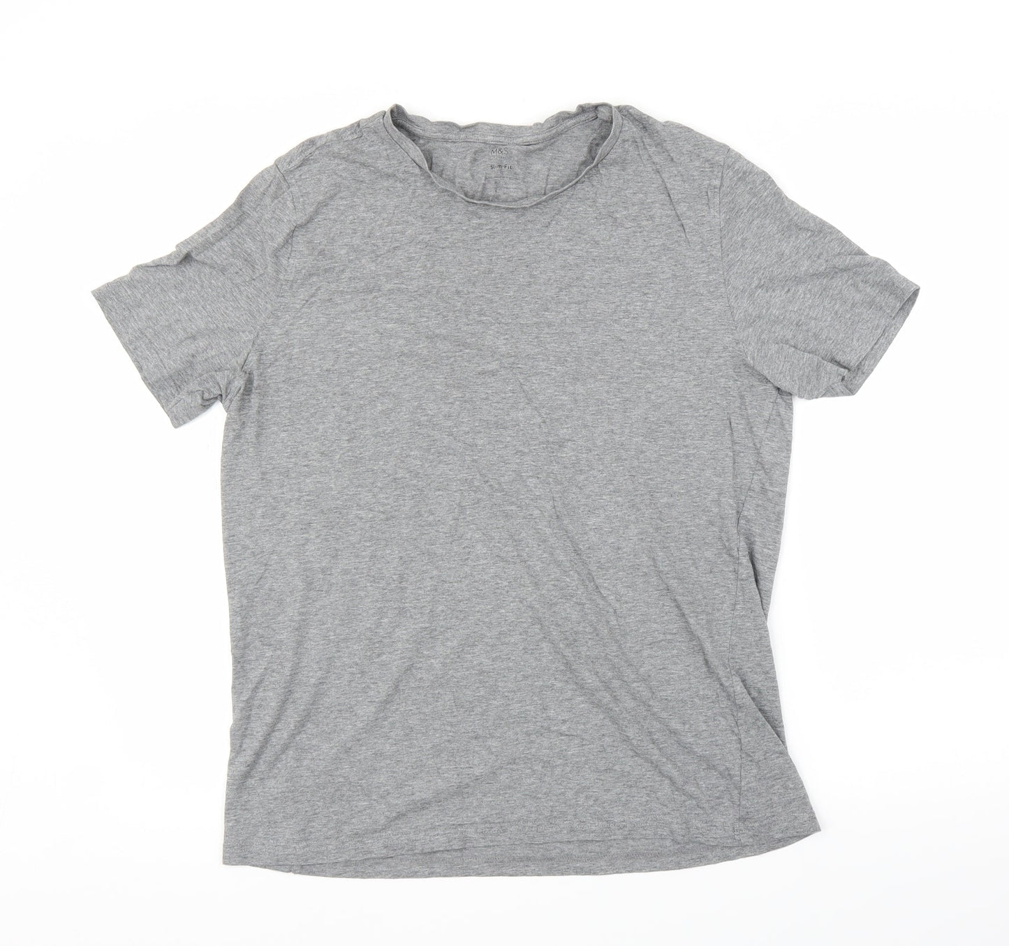 M&S Womens Grey   Basic T-Shirt Size XL