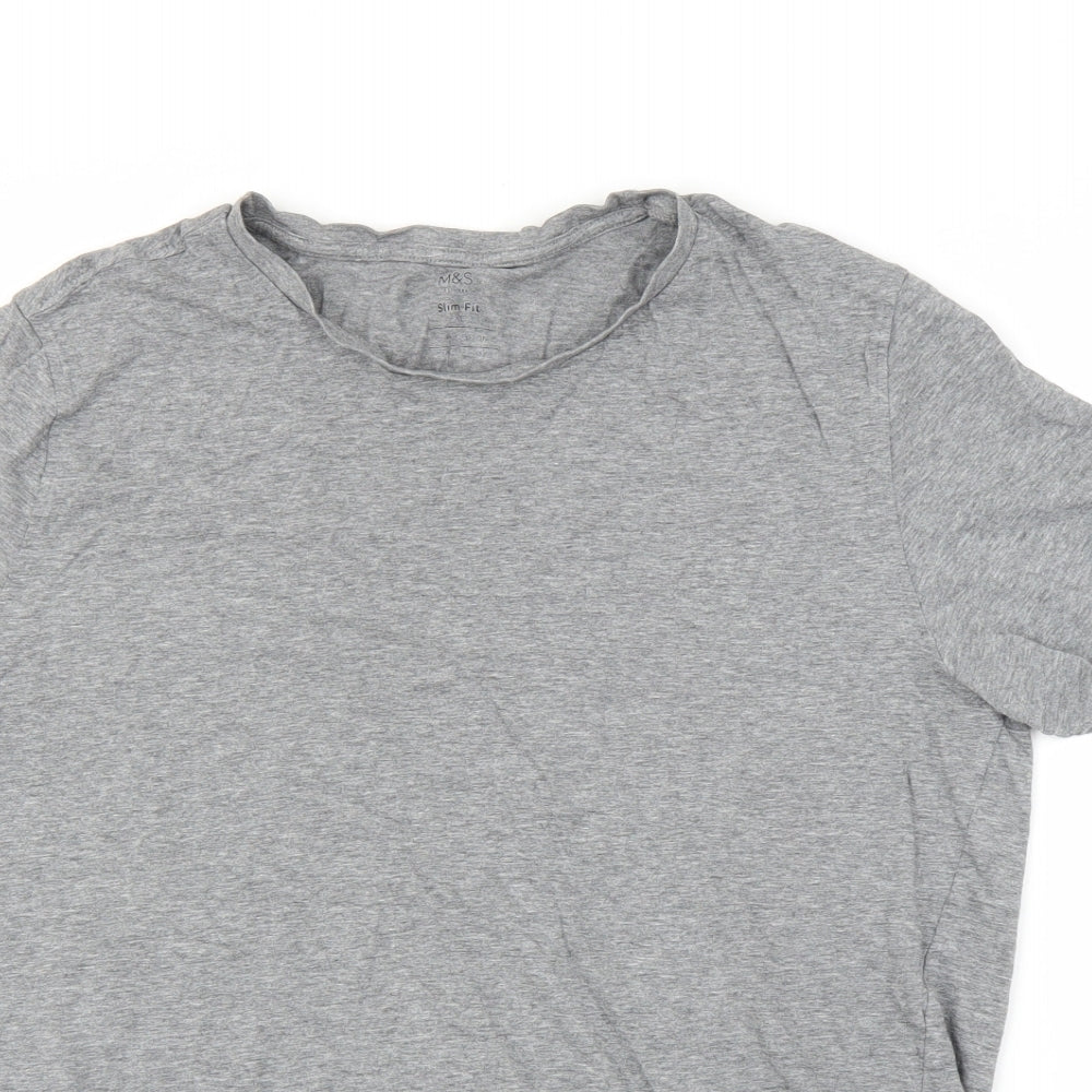 M&S Womens Grey   Basic T-Shirt Size XL