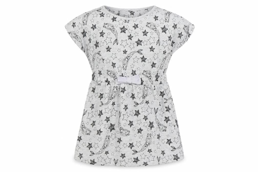Preworn Girls Grey   Fit & Flare  Size 4 Years  - mermaid, star