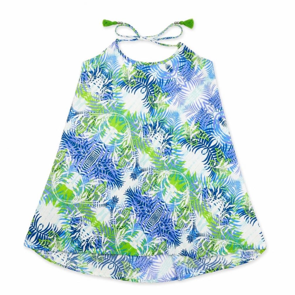 Front view of Cardamom women’s blue floral camisole t-shirt, size M