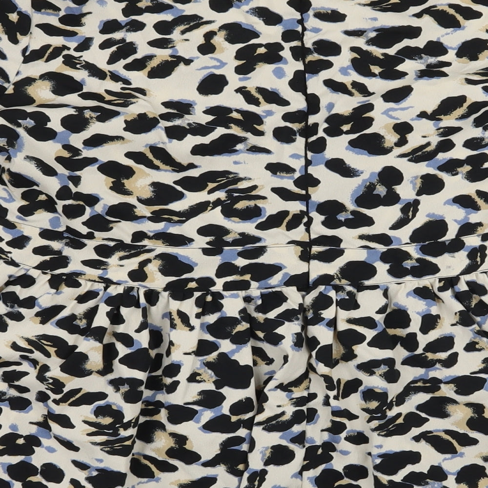 QED London Womens Beige Animal Print  Basic Blouse Size 12