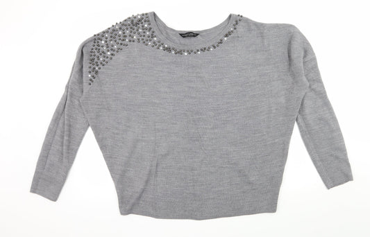Dorothy Perkins Womens Grey  Knit Pullover Jumper Size 20