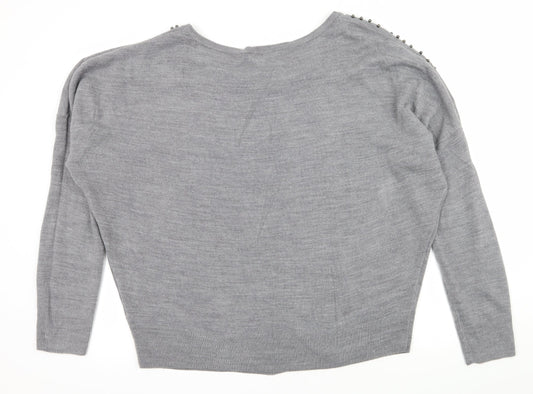 Dorothy Perkins Womens Grey  Knit Pullover Jumper Size 20