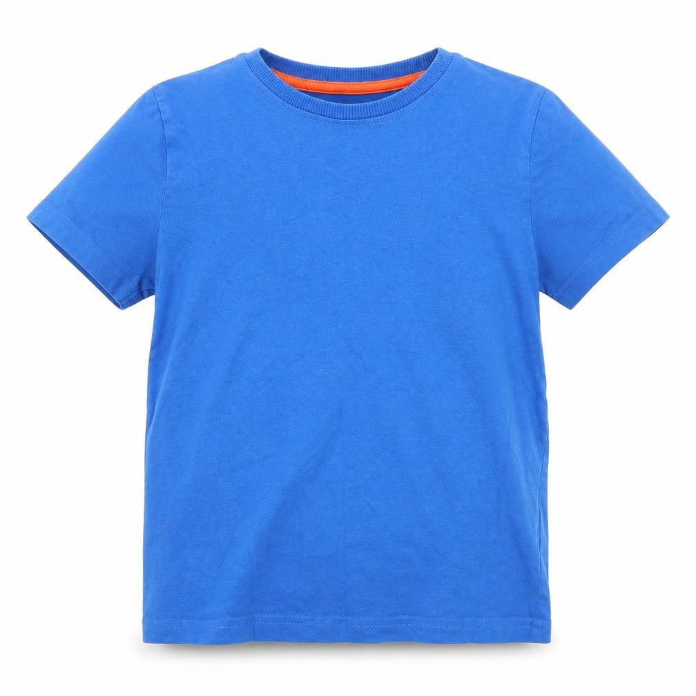 Front view of B Collection boys’ blue jersey basic t-shirt, size 4, years