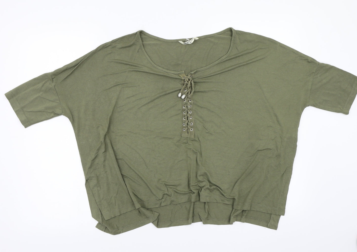 Brave Soul Womens Green   Basic T-Shirt Size M