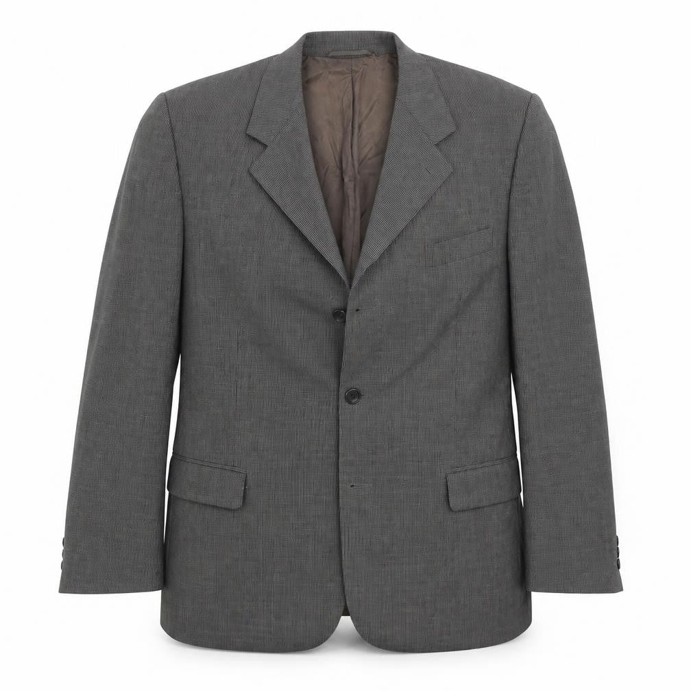 Front view of Burton men’s grey jacket suit jacket, size 44