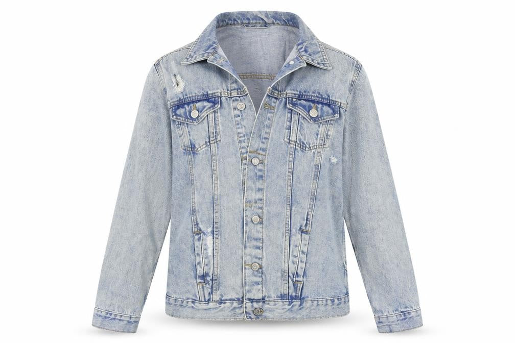 Front view of New Look women’s blue jacket coat, size UK 8