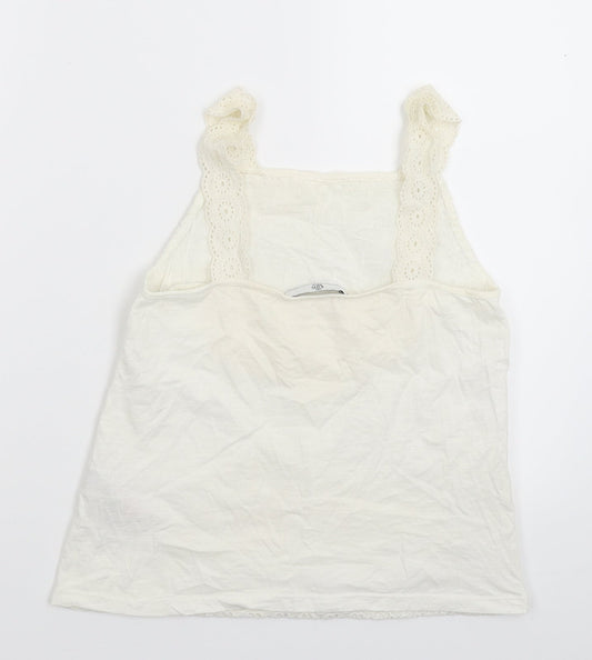Marks and Spencer Girls White   Basic Tank Size 10-11 Years