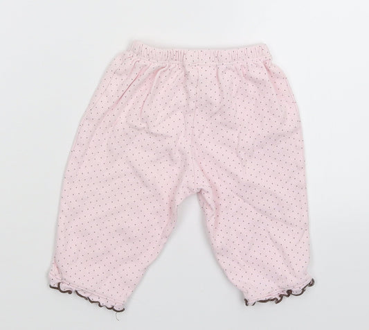 Puddles n Bubbles Girls Pink Spotted  Sweatpants Trousers Size 6-9 Months
