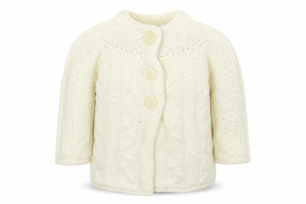Early Days Baby White  Knit Jacket Coatigan Size 6-9 Months