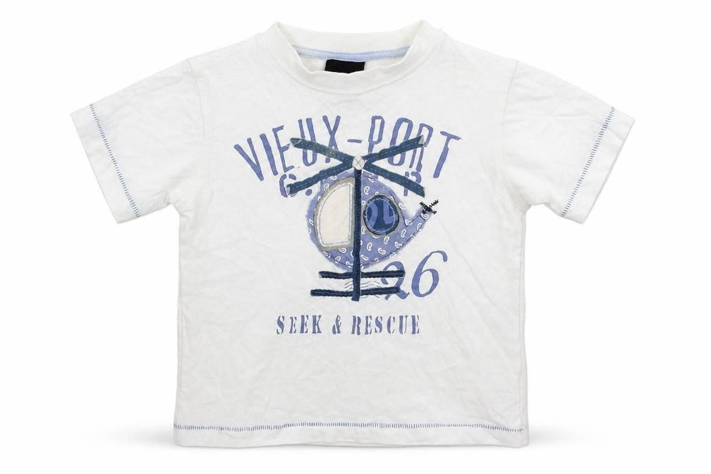 Front view of Next Baby White Basic T-Shirt, size 9-12, Months