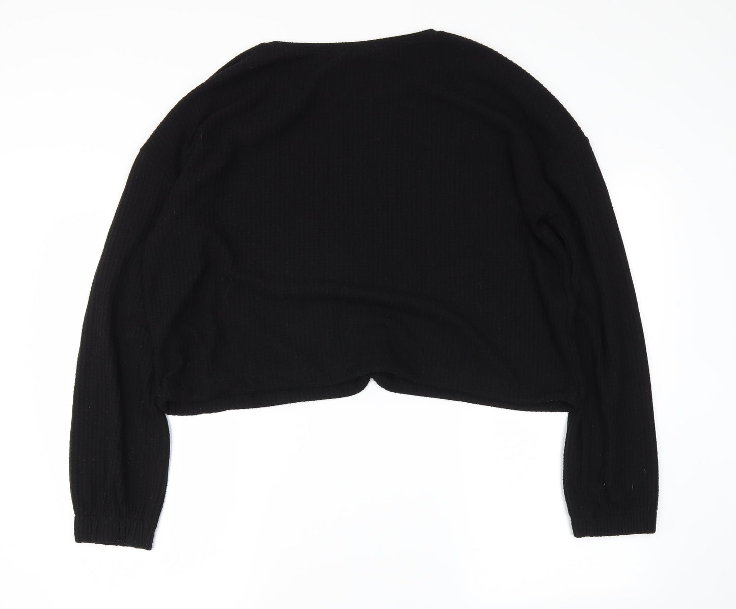 Select Womens Black   Cropped Polo Size XL