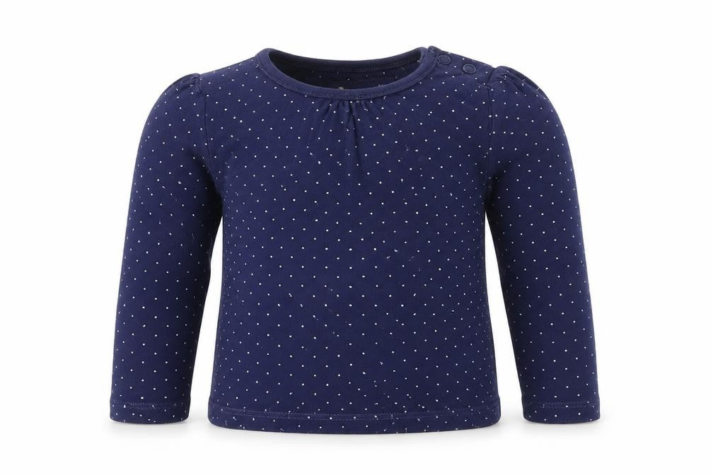 TU Girls Blue Polka Dot  Basic T-Shirt Size 12-18 Months