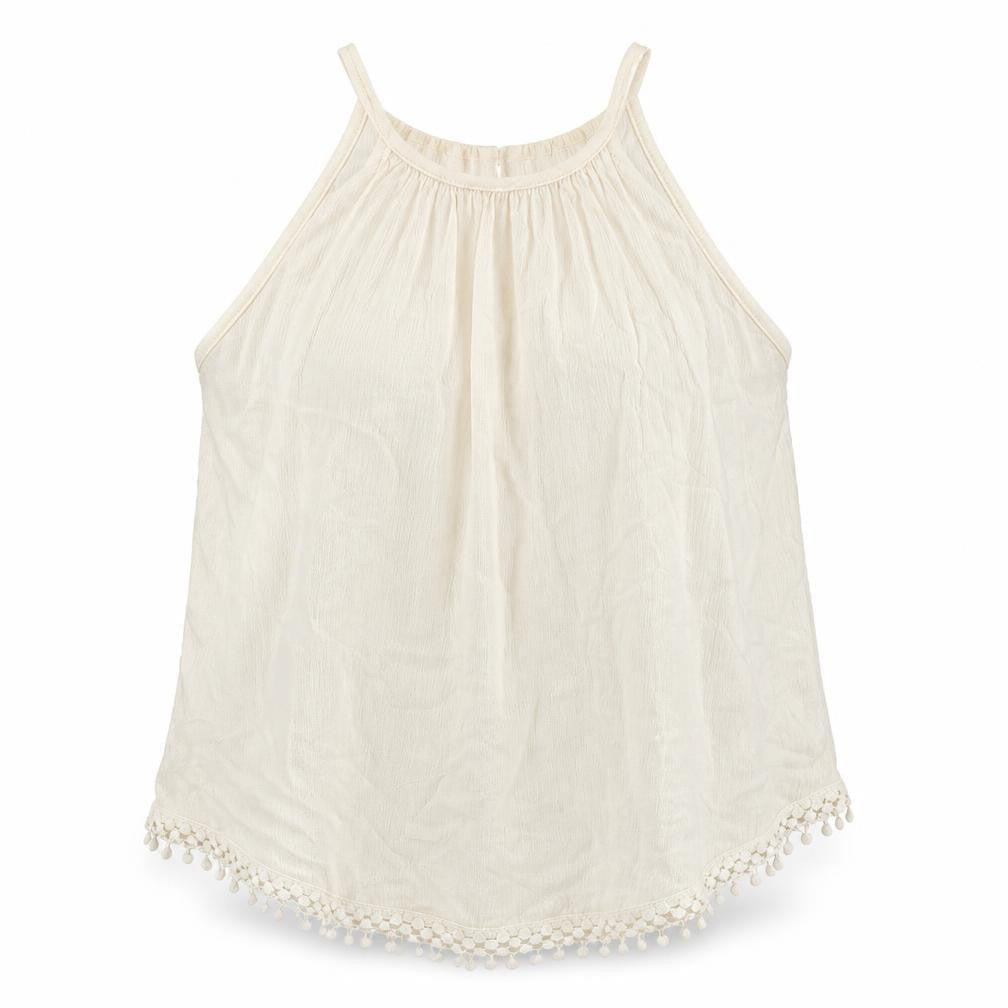 Front view of Divided women’s white camisole blouse, size UK 8