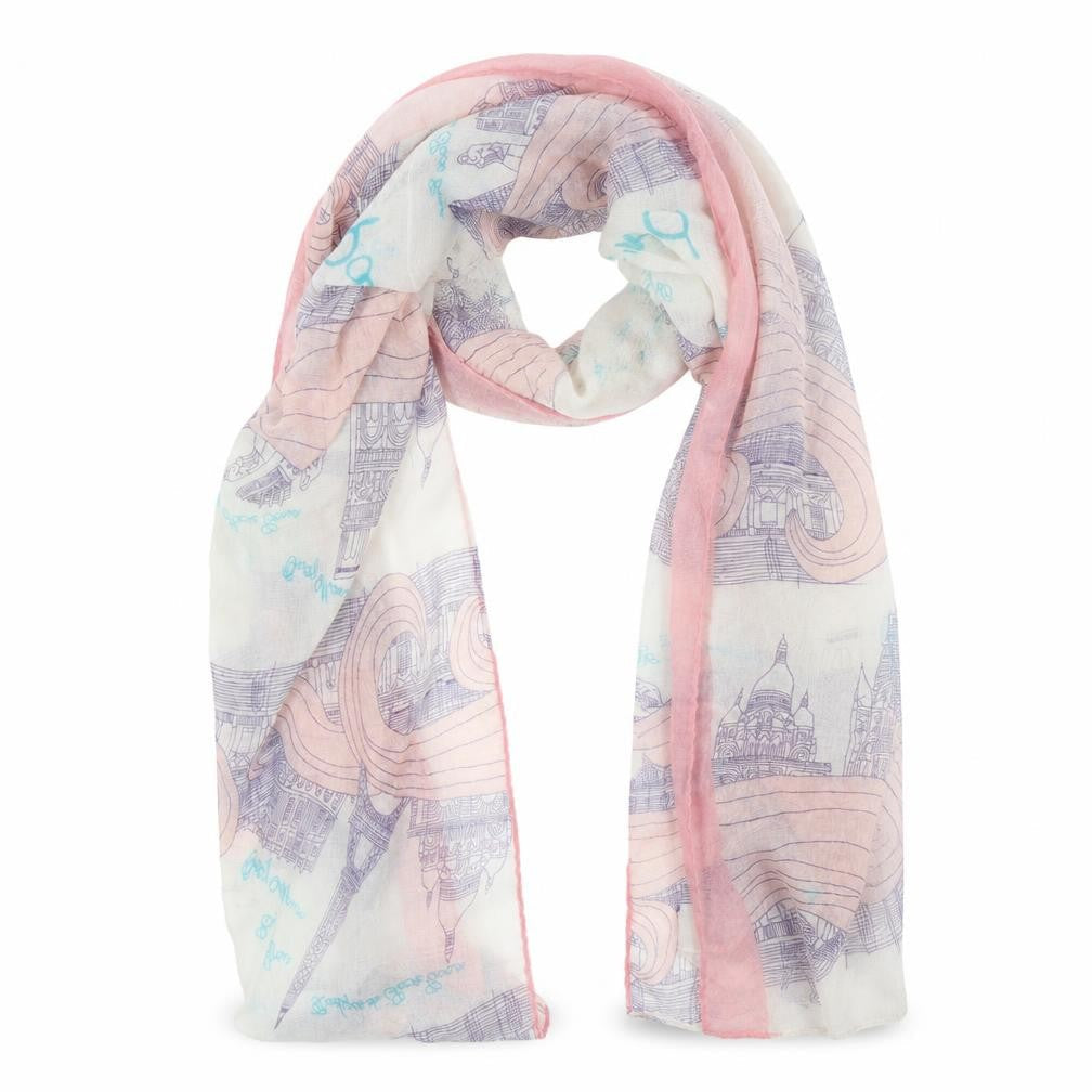 Front view of Preworn women’s pink shawl/wrap - paris
