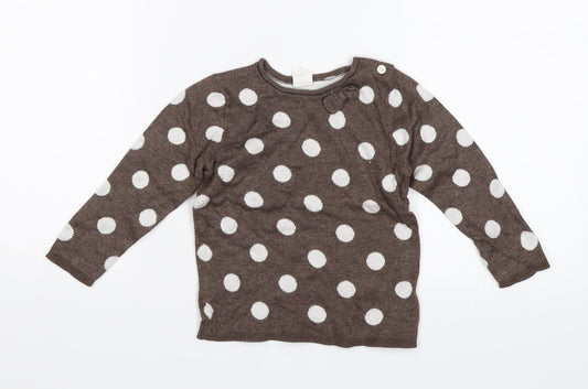 H&M Baby Brown Polka Dot  Pullover Jumper Size 12-18 Months