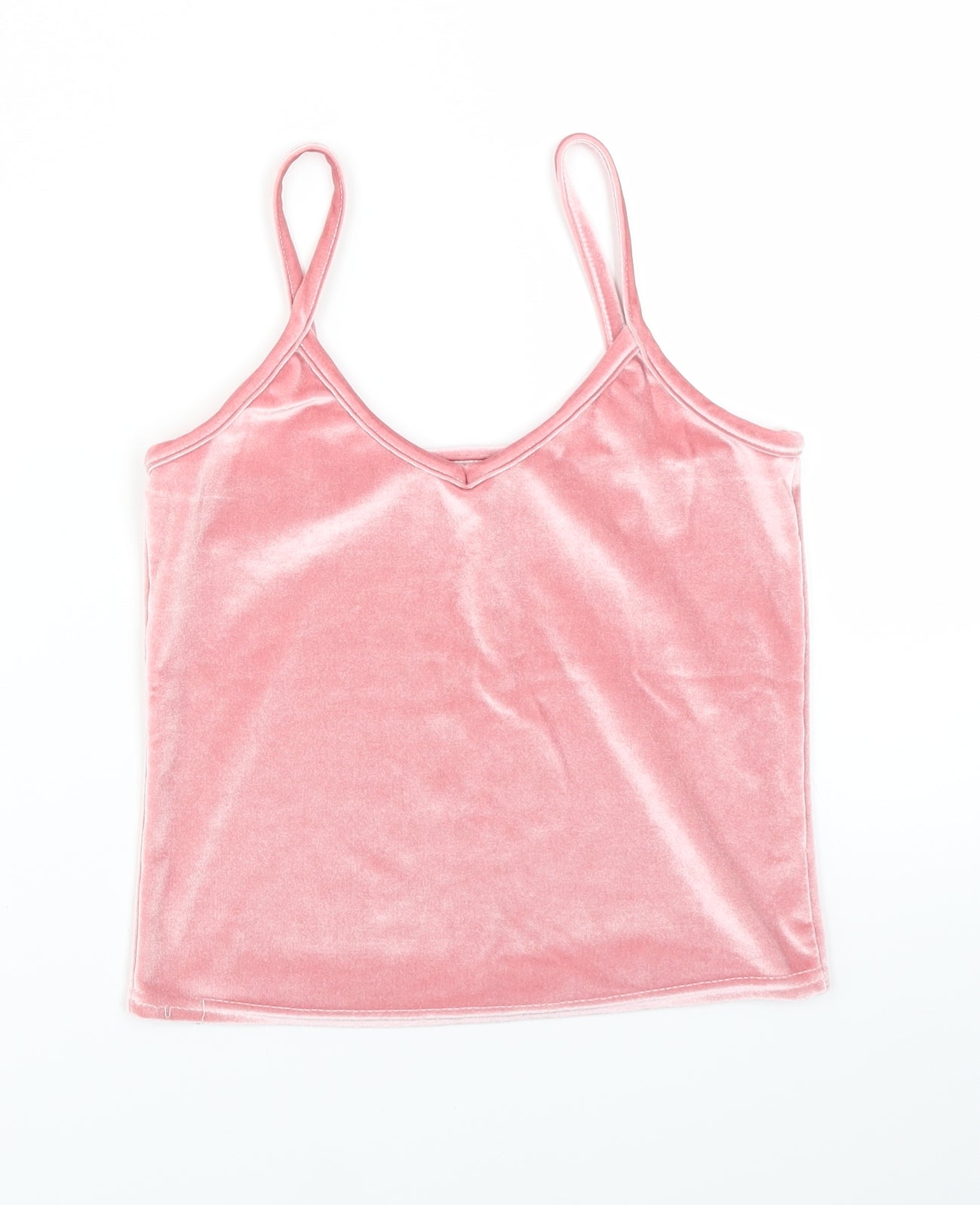 Preworn Womens Pink  Velvet Basic Tank Size S