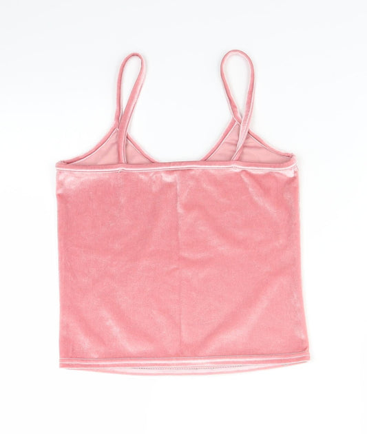 Preworn Womens Pink  Velvet Basic Tank Size S