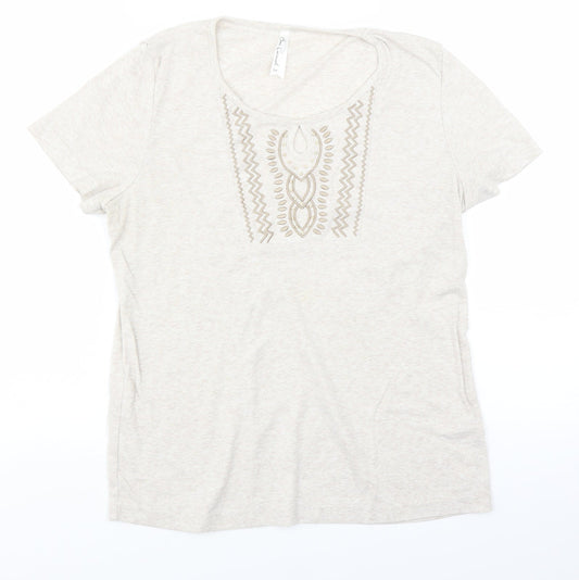 BM Womens Beige   Basic T-Shirt Size M