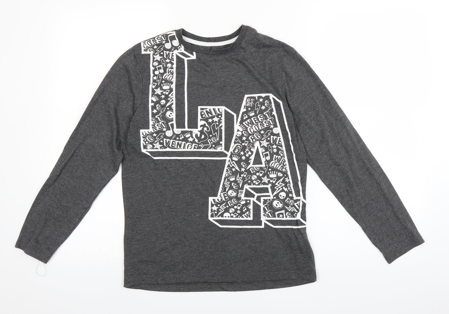 Primark Boys Grey   Basic T-Shirt Size 10-11 Years  - la
