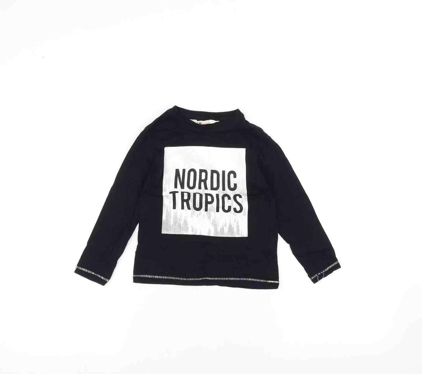 H&M Boys Black   Basic T-Shirt Size 3-4 Years