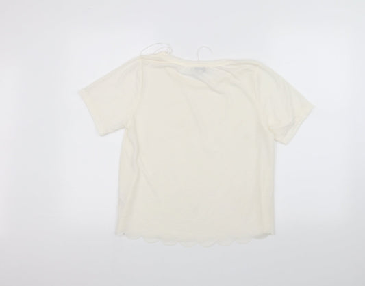 Papaya Womens White   Basic T-Shirt Size 8