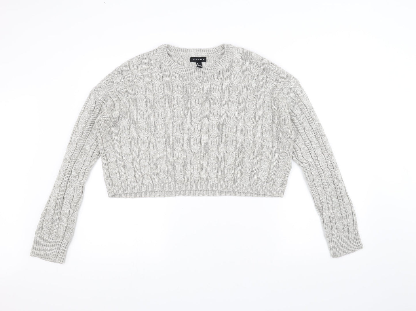 New Look Womens White  Knit Pullover Jumper Size L