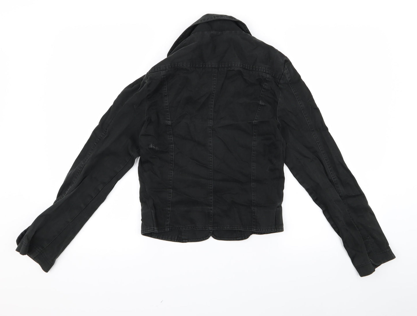 bay Womens Black   Biker Coat Size M