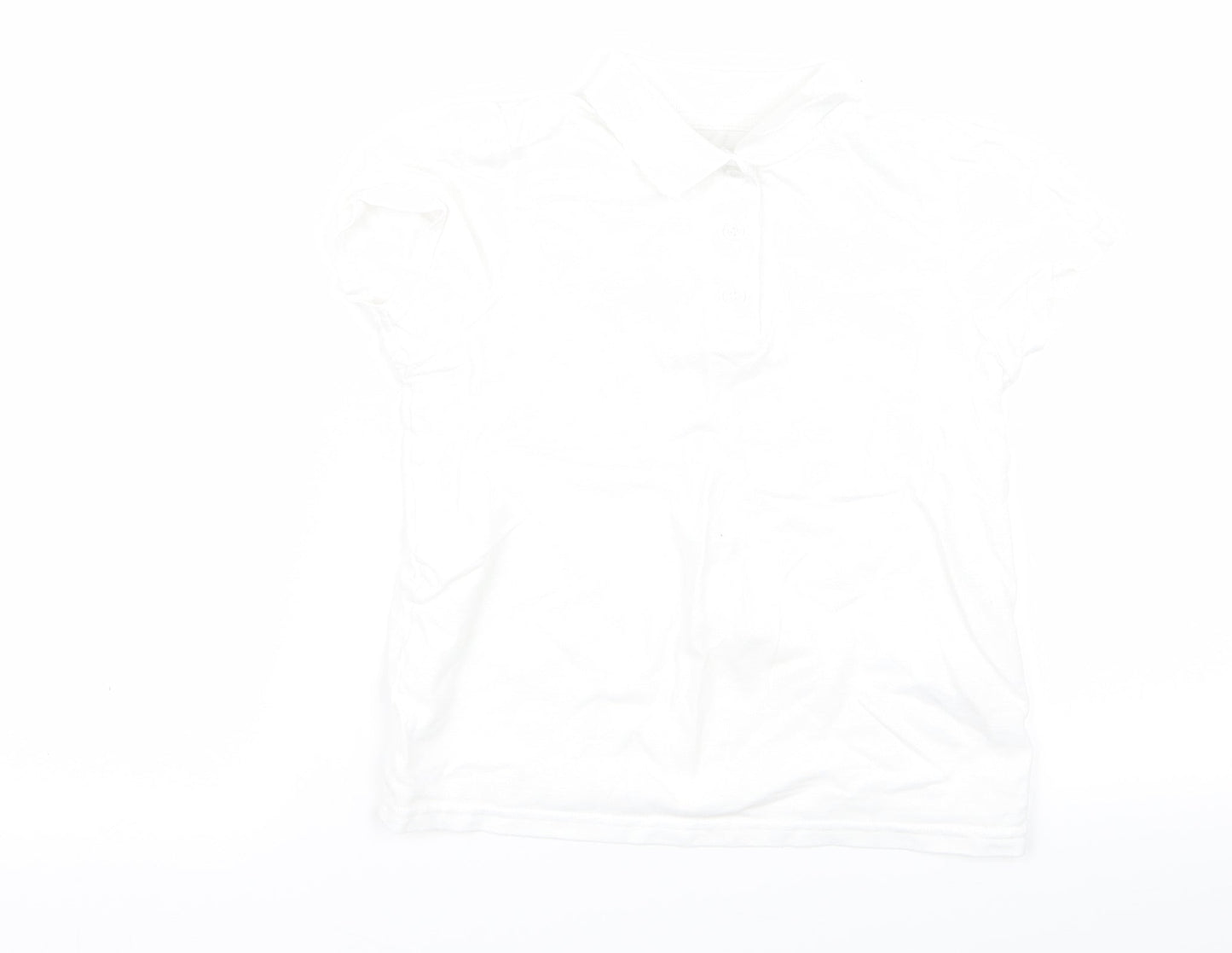 Preworn Girls White   Basic Polo Size 7 Years