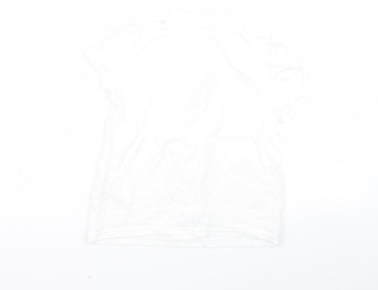 Preworn Girls White   Basic Polo Size 7 Years