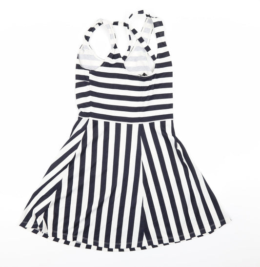 H&M Womens Blue Striped  Mini  Size S