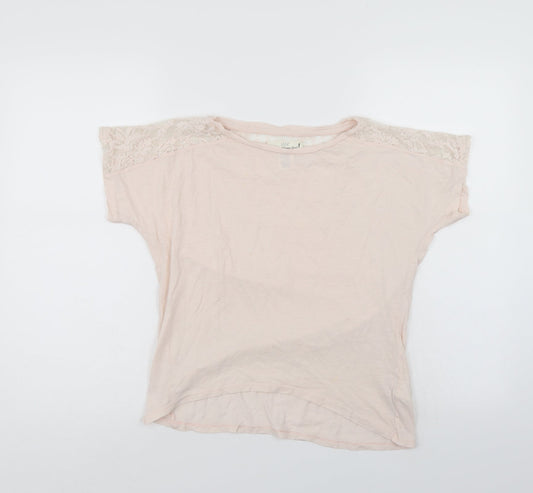 LOGG Girls Ivory   Basic Polo Size 11-12 Years  - Lace trim on top