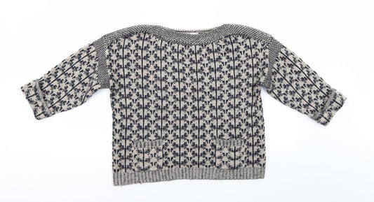 Indego Womens Multicoloured Geometric  Pullover Jumper Size 10