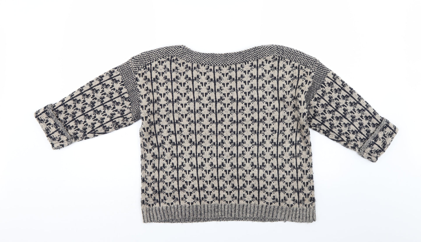 Indego Womens Multicoloured Geometric  Pullover Jumper Size 10