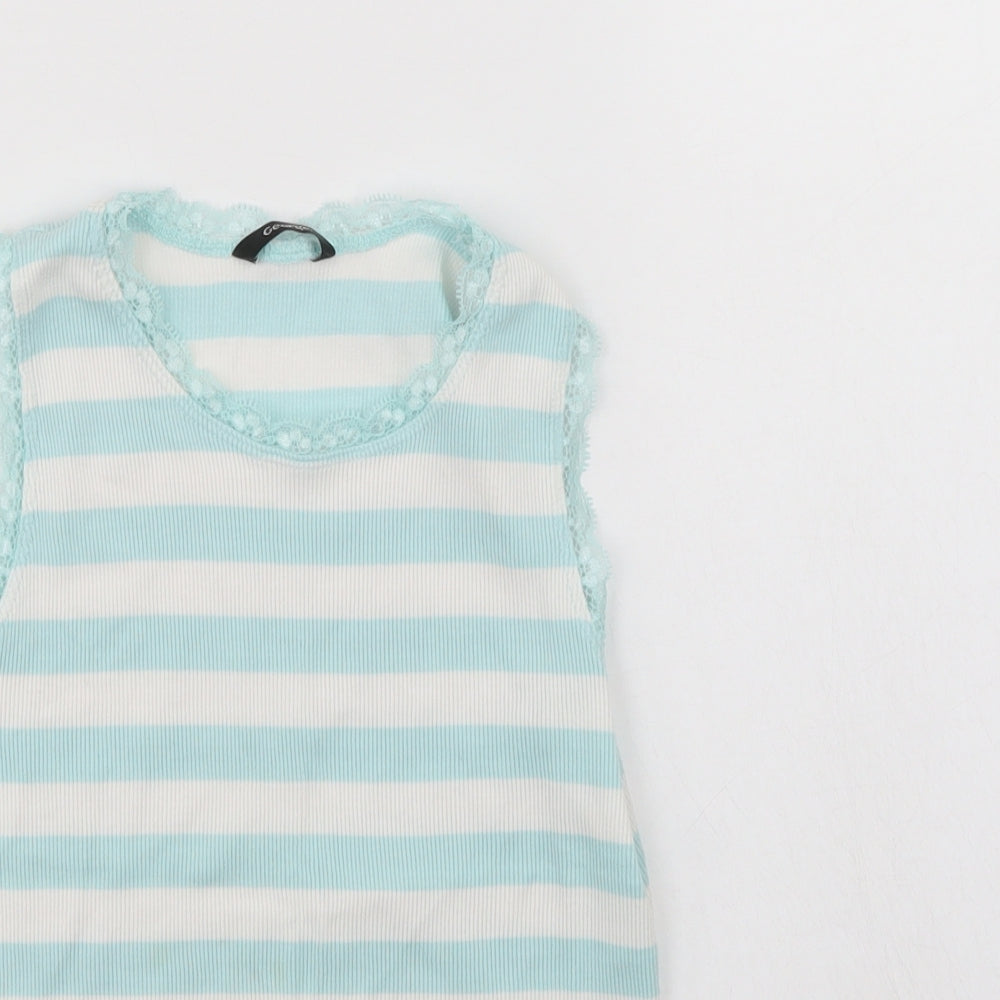 George Girls Blue Striped  Basic Tank Size 11-12 Years