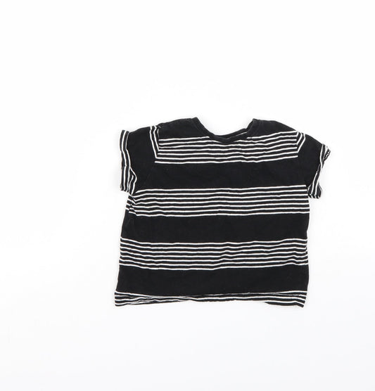 Rebel Boys Black Striped  Basic T-Shirt Size 18-24 Months