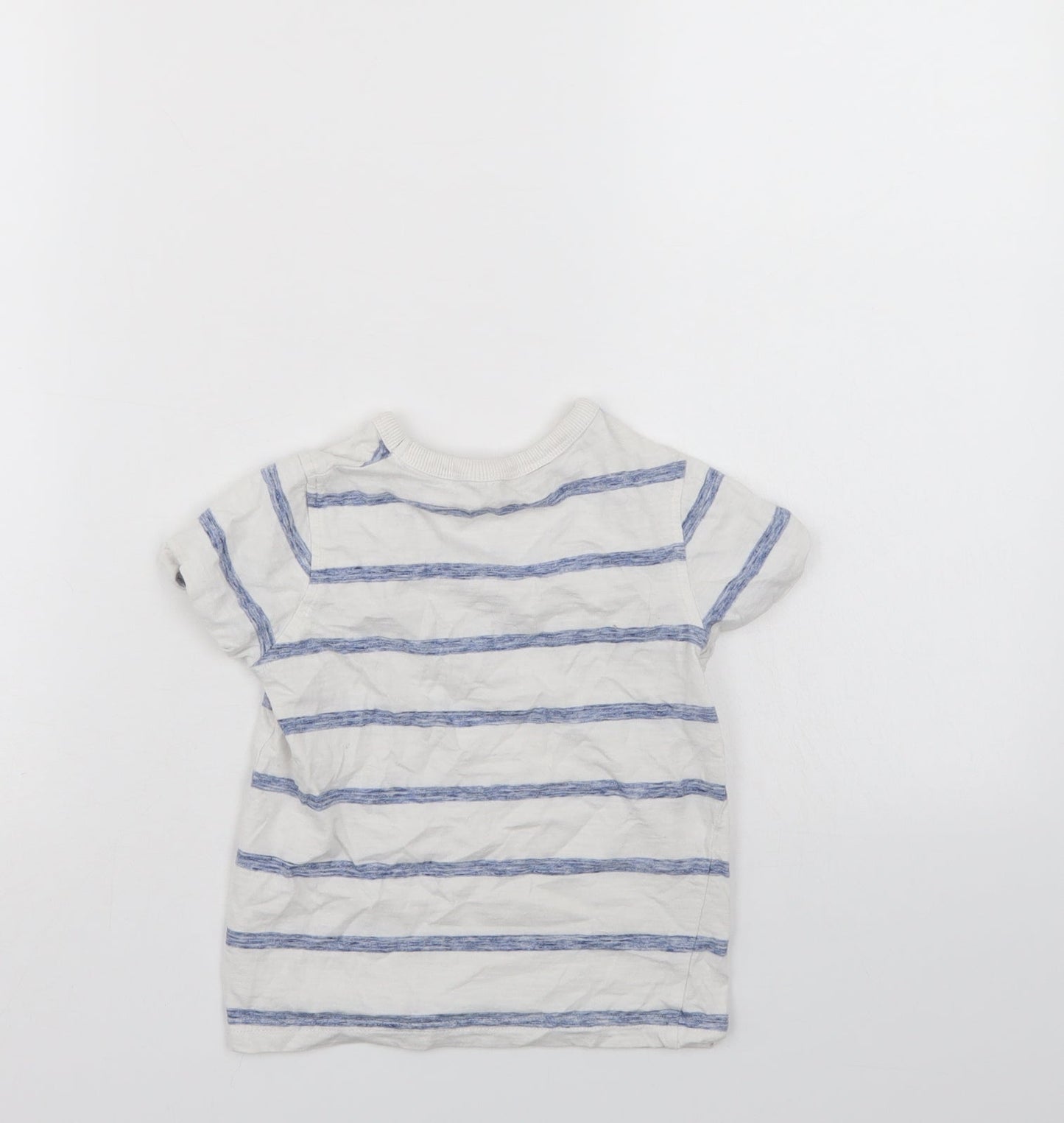 George Boys White Striped  Basic T-Shirt Size 3-4 Years