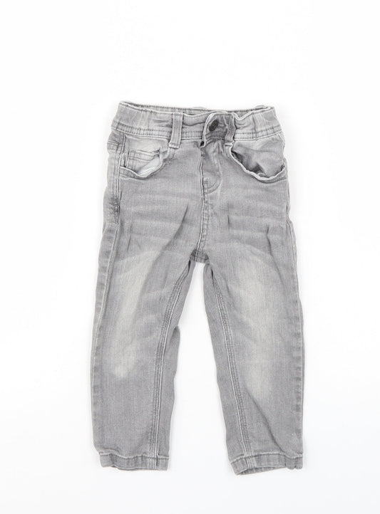 Preworn Boys Grey   Cargo Jeans Size 12-18 Months