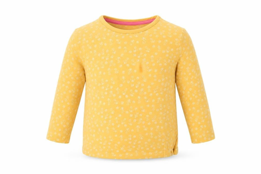 Front view of Matalan girls’ yellow floral basic casual, size 12-18, months