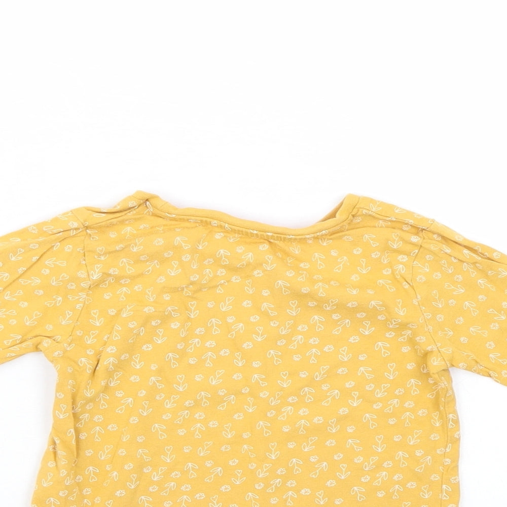 Matalan Girls Yellow Floral  Basic Casual Size 12-18 Months