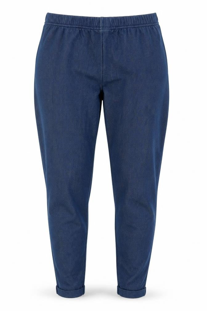 Front view of F&F women’s blue jegging jeans, size UK 8, 28-inch leg