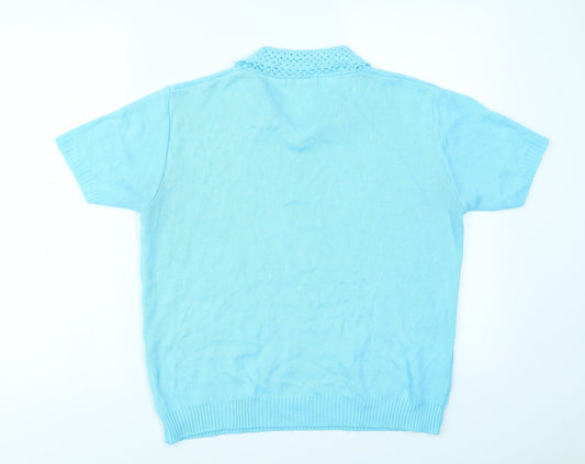 Merry Gold Womens Blue  Knit Pullover Jumper Size S