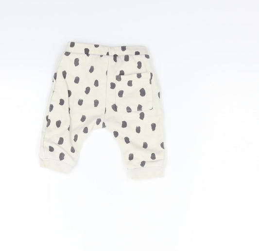 Marks and Spencer Boys Beige Animal Print  Jogger Trousers Size 3-6 Months