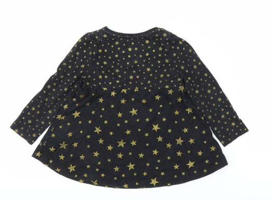 TU Girls Black   A-Line  Size 2 Years  - Star pattern