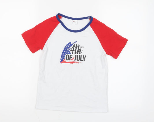 PatPat Girls Red   Basic T-Shirt Size 8-9 Years  - 4th of July