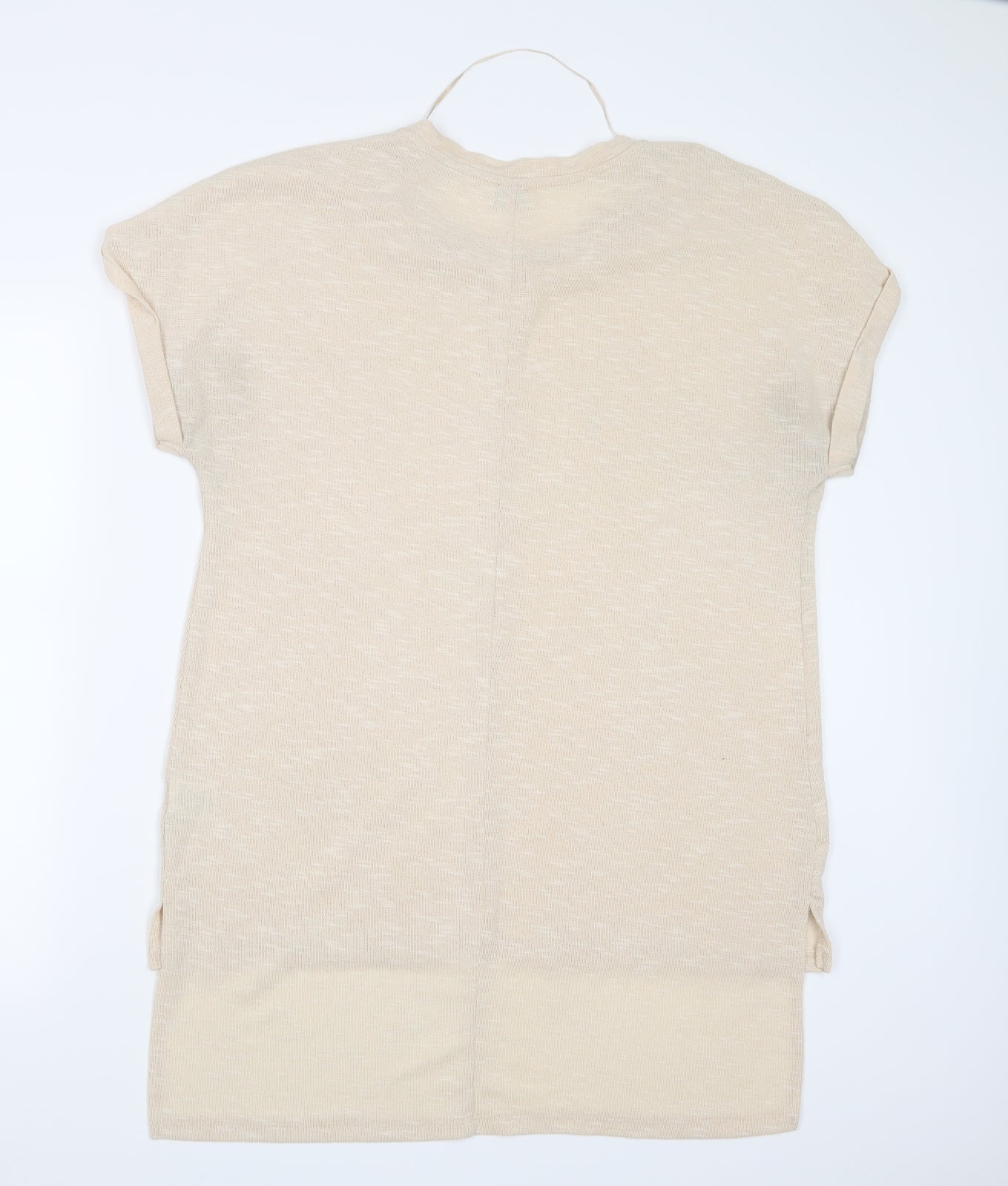 Jeff & Co Womens Ivory   Basic T-Shirt Size 14